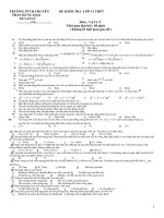 ĐỀ KIỂM TRA LỚP 12 THPT Môn : VẬT LÝ - ĐỀ 1 pot