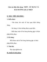 Giáo án điện dân dụng THPT - SỬ DỤNG VÀ BẢO DƯỠNG QUẠT ĐIỆN potx