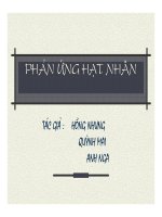 Bài giảng vật lý : Phản ứng hạt nhân part 1 pdf