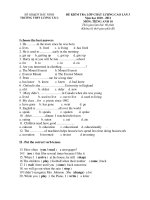 ĐỀ KIỂM TRA LỚP CHẤT LƯỢNG CAO LẦN 3 Năm học 2010 - 2011 MÔN: TIẾNG ANH 10 pps