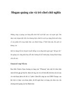 Slogan quảng cáo và trò chơi chữ nghĩa pptx
