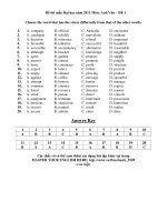 Đề thi mẫu Đại học năm 2011 Môn: Anh Văn – ĐỀ 1 ppsx