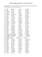 TRẮC NGHIỆM ANH VĂN 12 – MÔN: ANH VĂN potx