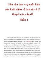Liên văn bản - sự xuất hiện của khái niệm về lịch sử và lý thuyết của vấn đề Phần 2 pot