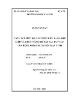 đánh giá mức độ cải thiện lâm sàng, khí máu và chức năng hô hấp sau đợt cấp của bệnh phổi tắc nghẽn mạn tính