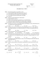 ĐỀ KIỂM TRA VẬT LÝ - MÃ ĐỀ 019 pot