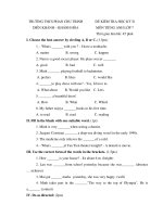 ĐỀ KIỂM TRA MÔN TIẾNG ANH, HỌC KỲ II, LỚP 7 (KHÁNH HÒA) Đề số 6 potx