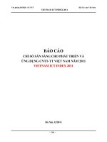 BÁO cáo CHỈ số sẵn SÀNG CHO PHÁT TRIỂN và ỨNG DỤNG CNTT TT VIỆT NAM năm 2011 VIETNAM ICT INDEX 2011 văn phòng BCĐQG về CNTT hội tin học Việt Nam hà nội tháng 12 năm 2011