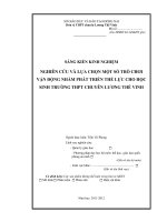 skkn nghiên cứu và lựa chọn một số trò chơi vận động nhằm phát triển thể lực cho học sinh trường thpt chuyên lương thế vinh