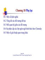 Bài giảng môn lý thuyết ôtômát và ngôn ngữ hình thức - Chương 10 pot