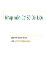 Nhập môn Cơ Sở Dữ Liệu - Chương mở đầu ppsx