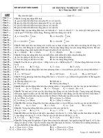 ĐỀ THI TRẮC NGHIỆM 45’ LÝ 12 CB Kỳ 1 Năm học 2010 - 2011 pps