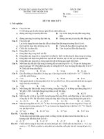 ĐỀ THI HỌC KỲ 2 VẬT LÝ - MÃ ĐỀ CB01 ppsx