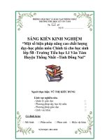 skkn một số biện pháp nâng cao chất lượng dạy - học phân môn chính tả cho học sinh lớp 5b –trường tiểu học lê văn tám