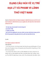 DẠNG CÂU HỎI VỀ VỊ TRÍ ĐỊA LÝ VÀ PHAM VI LÃNH THỔ VIỆT NAM pdf