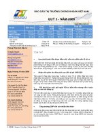 BÁO cáo THỊ TRƯỜNG CHỨNG KHOÁN VIỆT NAM QUÝ 3 năm 2008 kinh tế vĩ mô thống kê và diễn biến thị trường quý 3 phòng phân tích đầu tư công ty cổ phần chứng khoán FPT