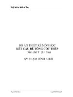 ĐỒ án THIẾT kế môn học kết cấu bê TÔNG cốt THÉP dầm chữ t l bằng 9m SV PHẠM ĐÌNH KHƠI