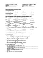 ENGLISH WRITTEN TEST 12 – Unit 8 pot