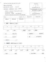 Đề thi môn Chinese 3 năm 2013 2014  ĐH Văn Lang