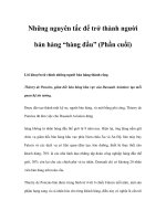 Những nguyên tắc để trở thành người bán hàng “hàng đầu” (Phần cuối) ppt