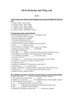 Đề ôn thi đại học một Tiếng Anh TEST 1 pdf