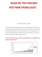 QUAN HỆ THƯƠNG MAI VIỆT NAM TRUNG QUỐC ppsx