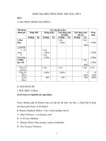 KIỂM TRA MÔN TIẾNG PHÁP, HỌC KÌ II, LỚP 6 Đề 4 ppsx