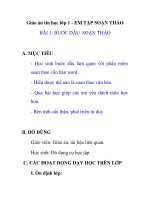 Giáo án tin học lớp 1 - EM TẬP SOẠN THẢO BÀI 1: BƯỚC DẦU SOẠN THẢO pot