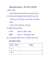 Giáo án tin học lớp 1 - ÔN TẬP CUỐI KÌ I pps