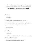 BỆNH MÀNG NGOÀI TIM VIÊM MÀNG NGOÀI TIM VÀ TRÀN DỊCH MÀNG NGOÀI TIM pdf