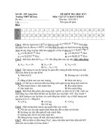 ĐỀ KIỂM TRA HỌC KỲ I MÔN: VẬT LÝ - Đề 2 ppsx