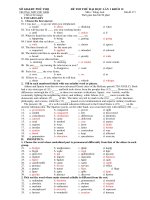 ĐỀ THI THỬ ĐẠI HỌC LẦN 1 KHỐI D Môn : Tiếng Anh Mã đề 371 ppt