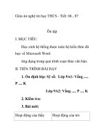 Giáo án nghệ tin học THCS - Tiết: 86 , 87 Ôn tập potx