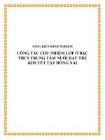 skkn công tác chủ nhiệm lớp ở bậc thcs trung tâm nuôi dạy trẻ khuyết tật đồng nai