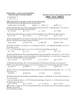 Đề kiểm tra khảo sát đầu năm học 2011-2012 Môn Vật lí - Mã đề: 486 ppt