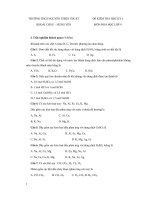 ĐỀ KIỂM TRA MÔN HÓA HỌC, HỌC KỲ I, LỚP 9 (HƯNG YÊN) Đề số 2 pot