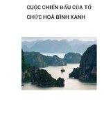 CUỘC CHIẾN ĐẤU CỦA TỔ CHỨC HOÀ BÌNH XANH potx