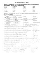 ĐỀ KIỂM TRA ANH VĂN - TEST 2 potx