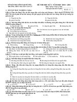 ĐỀ THI HỌC KỲ I NĂM HỌC 2010 – 2011 Môn: Vật lý - Mã đề: 111 pot