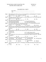 BÀI KIỂM TRA 15 PHÚT VẬT LÝ - MÃ ĐỀ 216 ppt