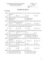 BÀI KIỂM TRA HỌC KỲ I - MÃ ĐỀ 038 pps