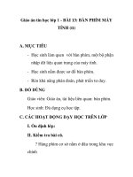 Giáo án tin học lớp 1 - BÀI 13: BÀN PHÍM MÁY TÍNH (tt) pps