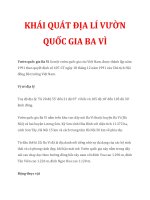 KHÁI QUÁT ĐỊA LÍ VƯỜN QUỐC GIA BA VÌ ppt