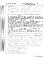 ĐỀ THI TRẮC NGHIỆM 45’ LÝ 12 CB Kỳ 1 Năm học 2008 - 2009 pot