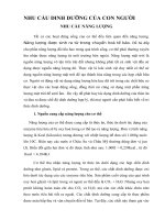 NHU CẦU DINH DƯỠNG CỦA CON NGƯỜI