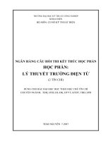 NGÂN HÀNG CÂU HỎI THI KẾT THÚC HỌC PHẦN HỌC PHẦN: LÝ THUYẾT TRƯỜNG ĐIỆN TỪ docx