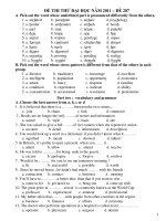 ĐỀ THI THỬ ĐẠI HỌC NĂM 2011 – ĐỀ 207 pptx