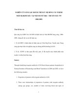 NGHIÊN CỨU SÀNG LỌC KHÁNG THỂ BẤT HỆ HỒNG CẦU Ở BỆNH NH ÂN BỊ BỆNH MÁU TẠI VIỆN HUYẾT HỌC - TRUYỀN MÁU TW (2004-2005) doc