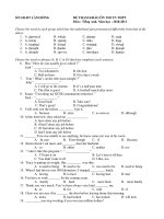 ĐỀ THAM KHẢO ÔN THI TN THPT Môn : Tiếng Anh. Năm học : 2010-2011 ppsx