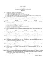Kỳ thi giữa kỳ I Môn Vật lý - Mã đề 012 potx